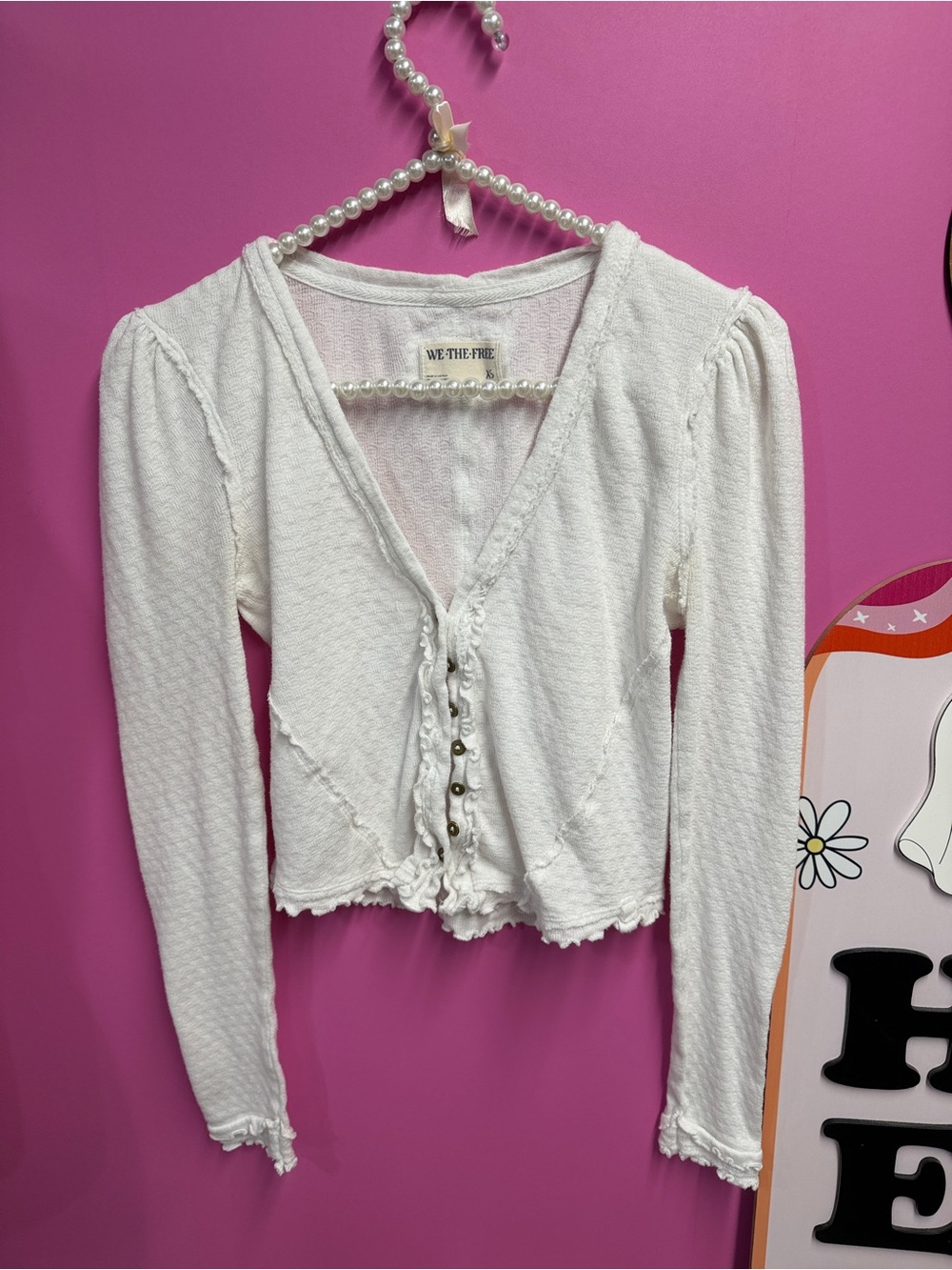 Free People We The Free Winnie Cardigan White - Picture 2 of 4
